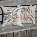 Fallen Leaves Pink Autumn Oatmeal & Flax Linen Cushion Covers