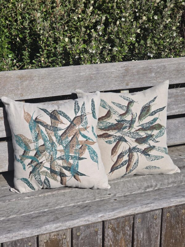 Fallen Leaves (Natural) Oatmeal & Flax Linen Cushion Cover