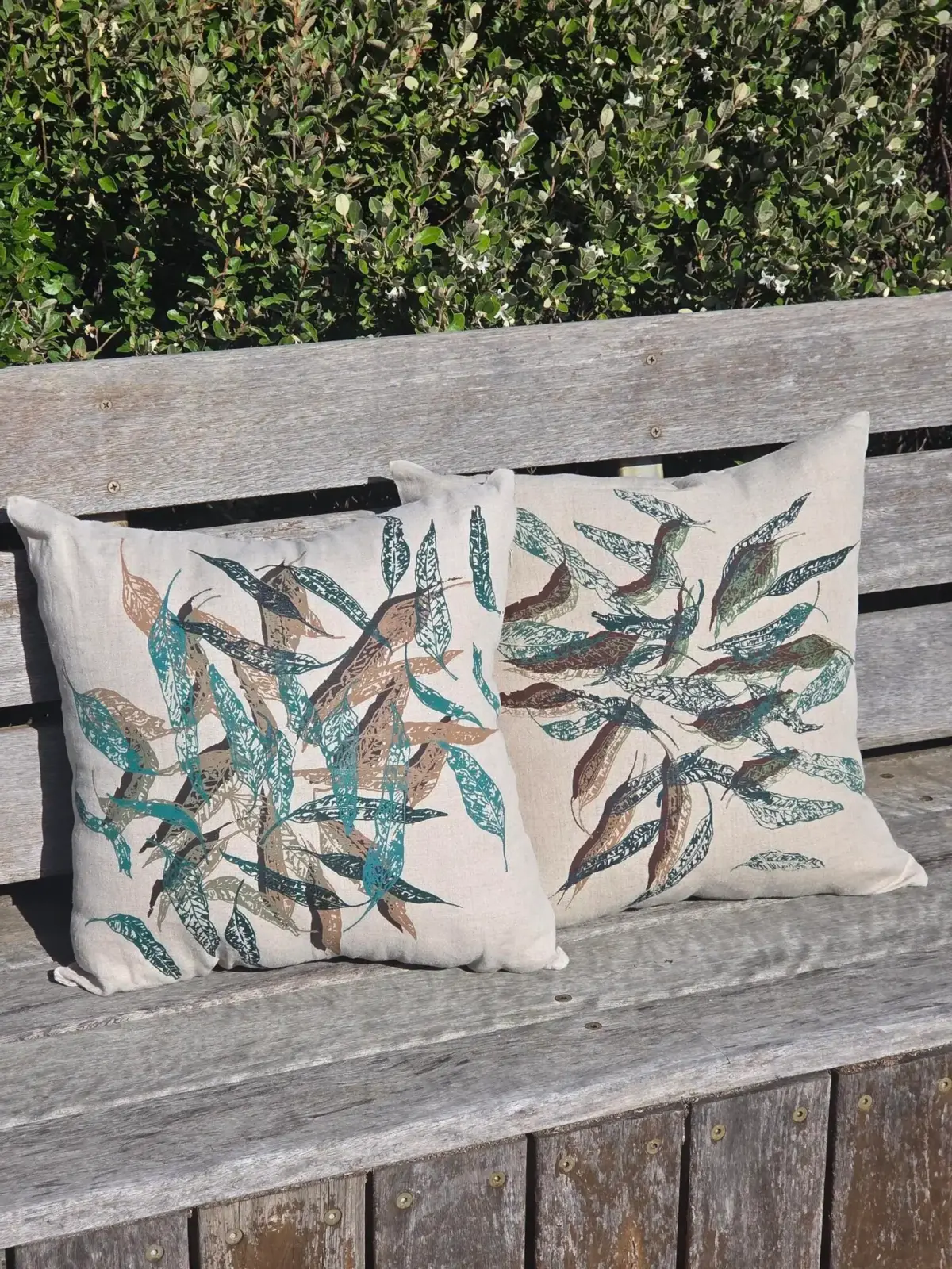 Fallen Leaves (Natural) Oatmeal & Flax Linen Cushion Cover