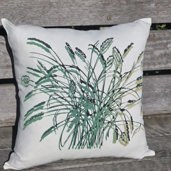 Tussock Grass Natural White Linen Cushion Cover
