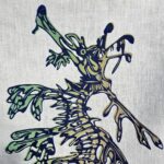 Leafy Sea Dragon White Linen Tea Towel