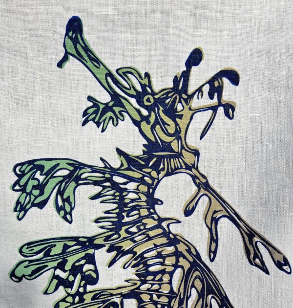 Leafy Sea Dragon White Linen Tea Towel