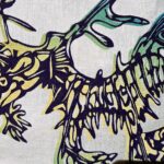 Leafy Sea Dragon White Linen Tea Towel