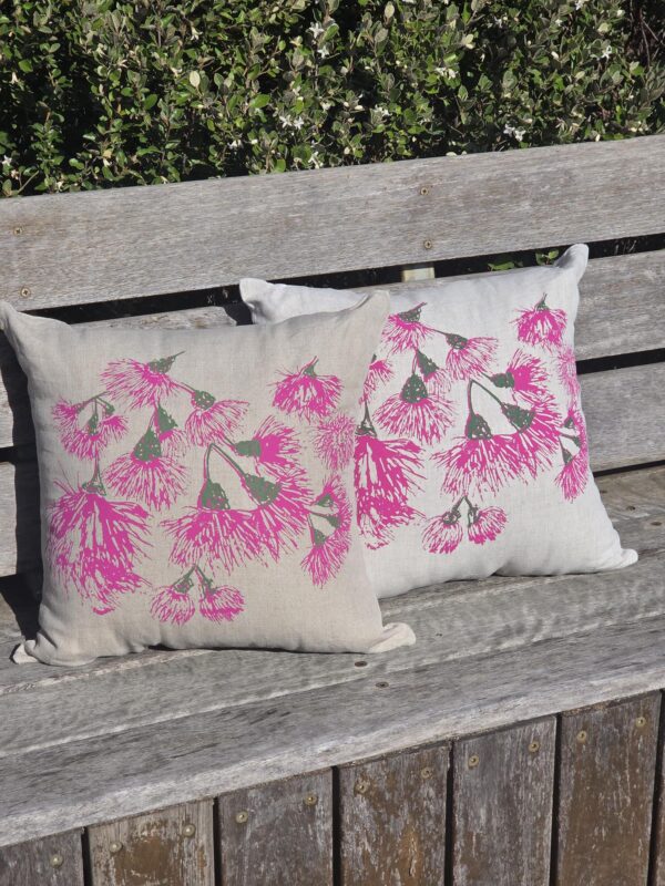 Silver Princess Blossoms Oatmeal & Flax Cushion Covers