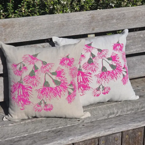 Silver Princess Blossoms Oatmeal & Flax Cushion Covers