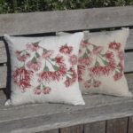 Red Wildfire Blossoms Oatmeal & Flax Cushion Covers