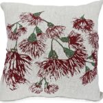 Red Wildfire Blossoms Oatmeal Cushion Cover