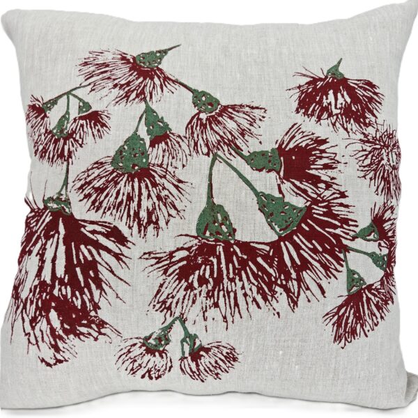Red Wildfire Blossoms Oatmeal Cushion Cover