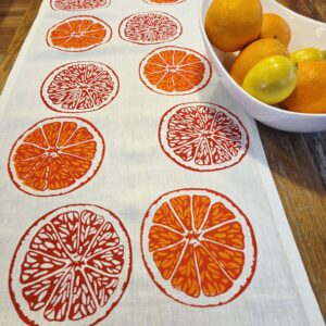 Oranges & Oranges White Linen Table Runner