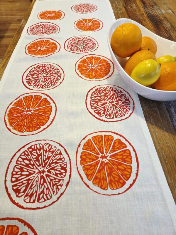 Oranges & Oranges White Linen Table Runner