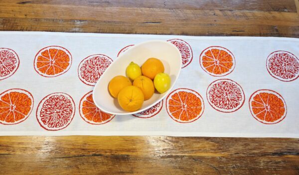 Oranges & oranges Linen Table Runner