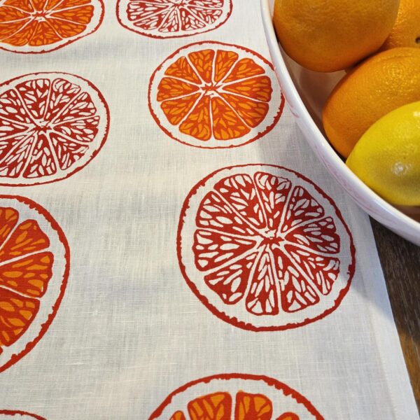 Oranges & Oranges Natural White Linen Table Runner