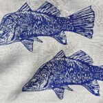 Australian Barramundi Oatmeal Linen Tea Towels