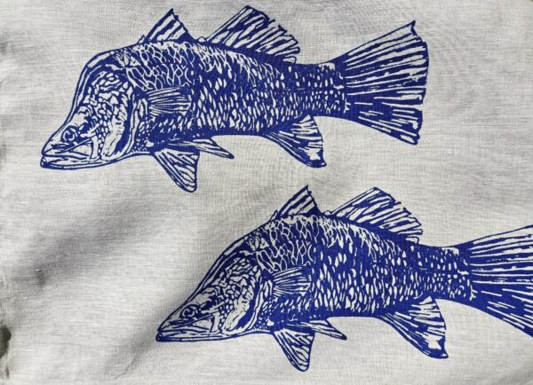 Australian Barramundi Oatmeal Linen Tea Towels