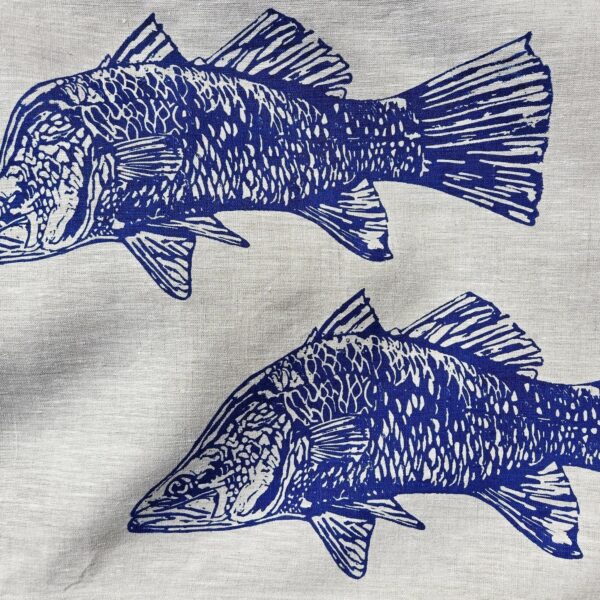 Australian Barramundi Oatmeal Linen Tea Towels