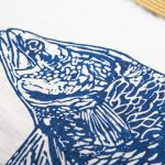 Barramundi Marine Blue- Natural White Linen Table Runner