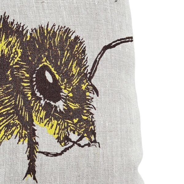 Detail Honey Bee Oatmeal Linen Cushion Cover