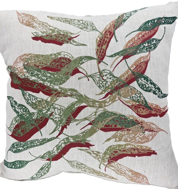 Pink Autumn FL Oatmeal Linen Cushion Cover