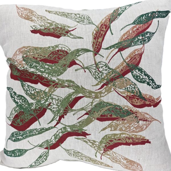 Pink Autumn FL Oatmeal Linen Cushion Cover