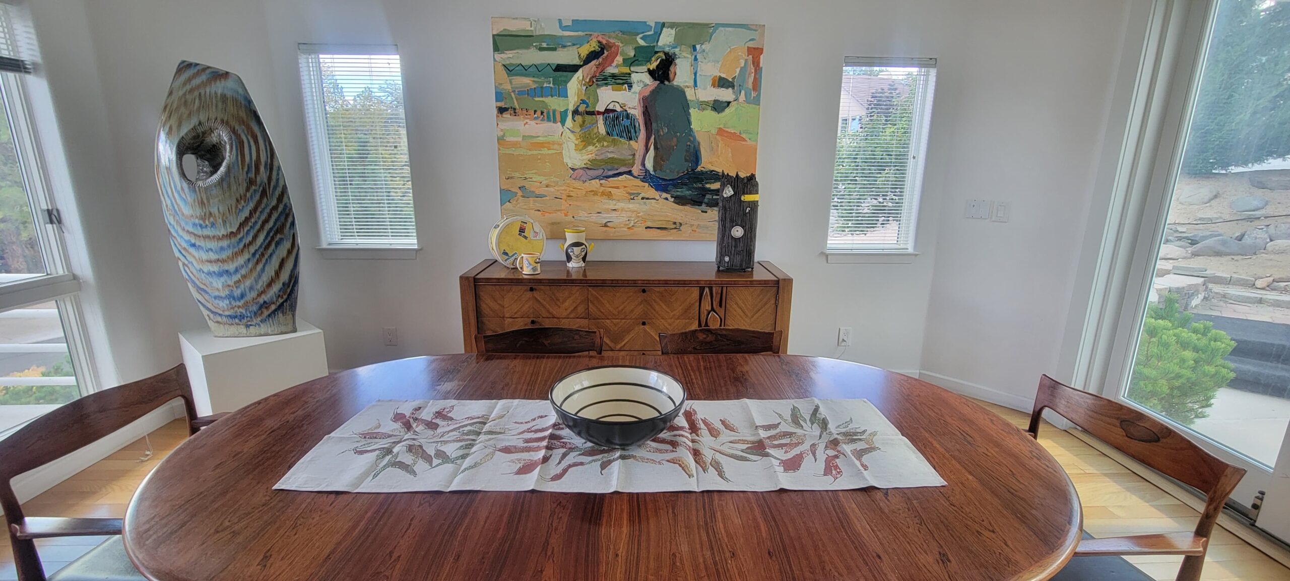 Fallen Leaves Oatmeal  Table Runner