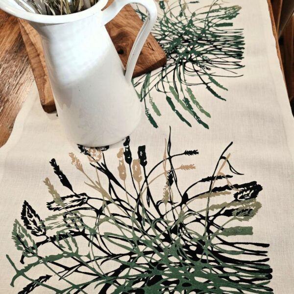 Tussock Natural White Linen Table Runner