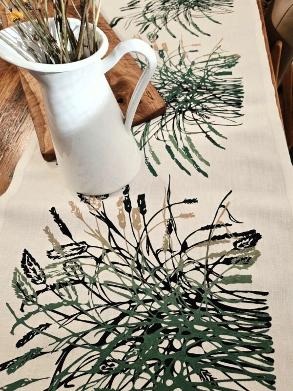 Tussock Natural White Linen Table Runner