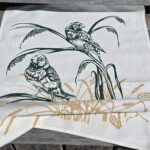 100% Linen Tea Towel Two Finches