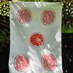 Linen Tea Towel Oranges and Oranges